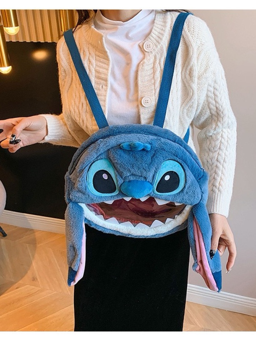 new stitch Plush shoulder bag open mouth gift anime backpack kids adult cosplay